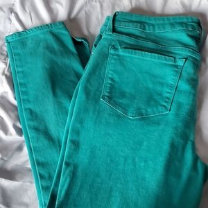 Teal skinny jeans